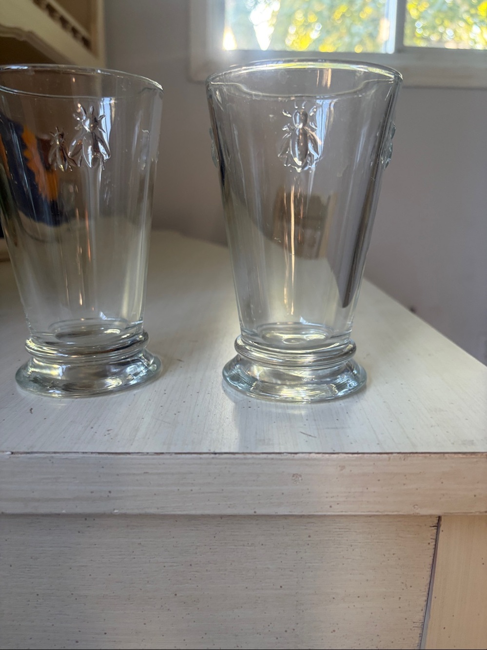 Paris Musees Bee Glass Tumbler 10oz La Rochere Highball 5.5" -2 glasses